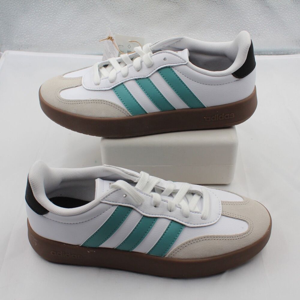 adidas Barreda Women Size 7.5 Retro Low Top Athletic Sneaker White Teal Gum